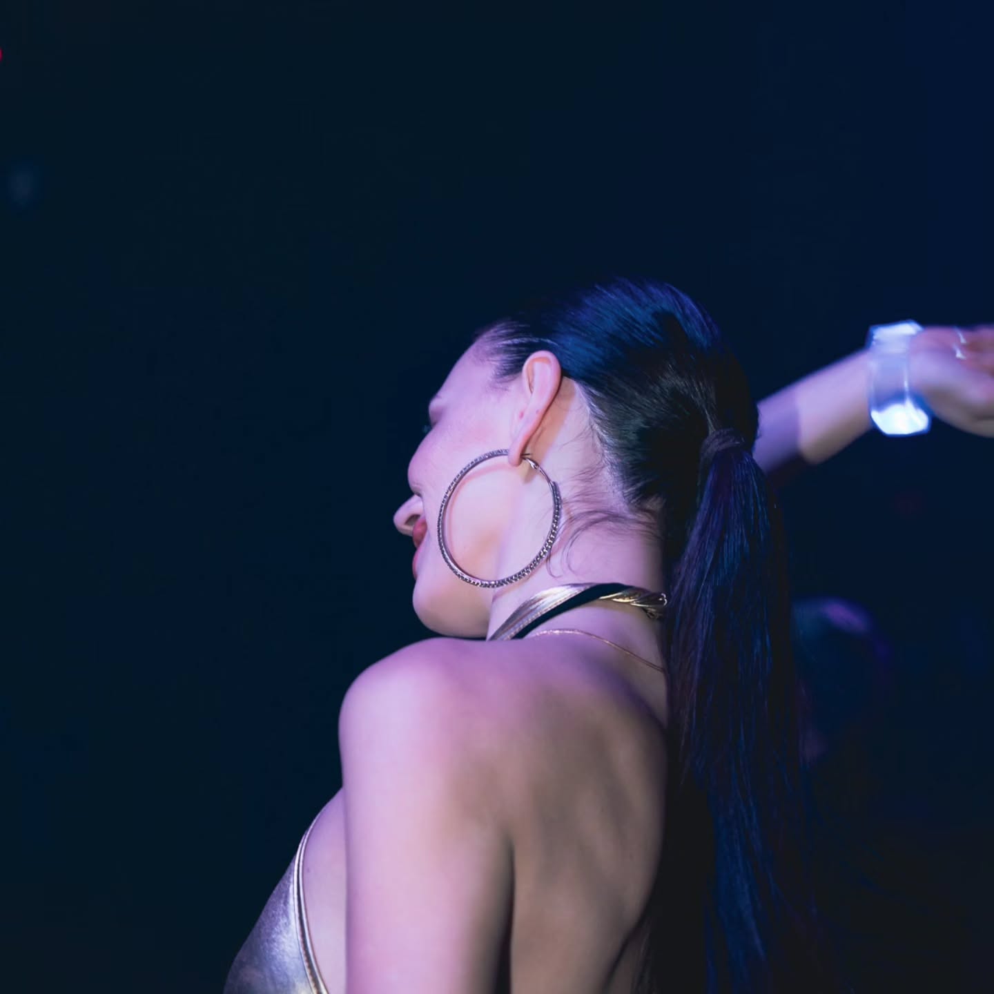 DJ with lights on stage